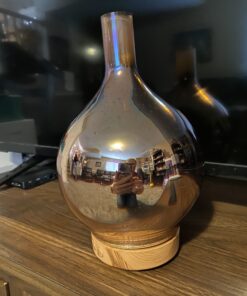 Porseme Rose Gold Essential Oil Diffuser 3D Glass Aromatherapy Ultrasonic Humidifier, Waterless Auto-Off, Timer Setting, BPA Free, Air Refresh for Home Hotel Yoga Leisure SPA Gift 100ml A2-100ml Rose Gold Aladdin 27 B19UvUpByS