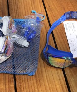 COOLOO Swim Goggles, 2 Pack Swimming Goggles for Men Women, Goggles Swimming Adult Youth Teen Kids, Anti Fog Pool Goggles I.blue &White 20 B1AVFWWcrmS