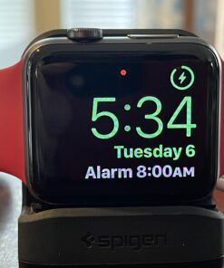 Spigen S350 Designed for Apple Watch Charger Stand Apple Watch Ultra 2/Apple Watch Ultra, Series 9/8/SE2/7/6/SE/5/4/3/2/1 49/45/44/42/41/40/38mm Durable TPU with Non-Slip Stable Base - Black 61 B1An32wxkvS