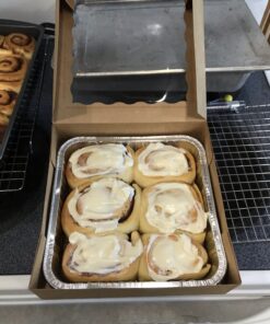 ONE MORE 9inch Brown Bakery Pie Boxes,Large Kraft Cookie Boxes with PVC Window Natural Disposable box 9x9x2.5inch,12 of Pack 50 B1BrW xBLjS