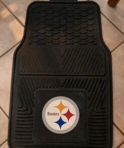 FANMATS 8752 Pittsburgh Steelers 2-Piece Heavy Duty Vinyl Car Mat Set, Front Row Floor Mats, All Weather Protection, Universal Fit, Deep Resevoir Design 18 B1C37zCr4sS