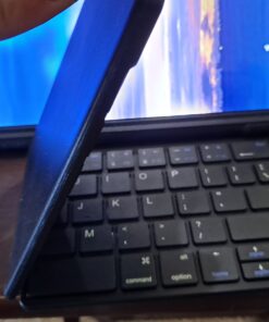 Samsers Foldable Bluetooth Keyboard - Portable Wireless Keyboard with Stand Holder, Rechargeable Full Size Ultra Slim Keyboard Compatible IOS Android Windows Smartphone Tablet and Laptop-Black Black 50 B1Ceu34JXfS