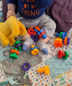 Skoolzy Toddler Tools Set for Sensory & Physical Therapy Nuts and Bolts, 24 Pc Educational Toys for Toddlers 1-3, Open Ended Building Toy for Boys, Ideal 2 Year Old Boy Gift & Stocking Stuffers Original 24 Piece 34 B1Cu4Ju6pwS