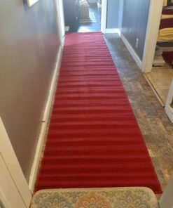 Machine Washable Modern Solid Design Non-Slip Rubberback 3x12 Traditional Runner Rug for Hallway, Kitchen, Bedroom, Living Room, 2'7" x 12', Red Solid Red Runner - 2'7" x 12' 51 B1D5Naf7SAS