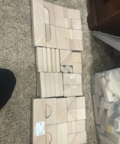 KidKraft 60-Piece Wooden Cutout Shapes Block Building Architectural Set - Natural 31 B1DZSJ9ZYIS