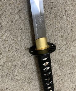 Handmade Sword Fully Functional Hattori Hanzo Katana Sword, 1045 Carbon Steel, Hand Forged Heat Tempered, Full Tang, Sharp, Black Scabbard Metallic-Fiber 37 B1Dy5grBZ S