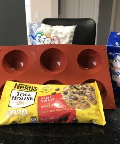 BAKER DEPOT 6 Holes Hot Chocolate Bomb Mold Dome Silicone Mould For Chocolate Cake Jelly Pudding Handmade Soap Round Shape Circle Cake Moulds Dia: 2 1/2 inches, Set of 2 44 B1EHdpMN6SS