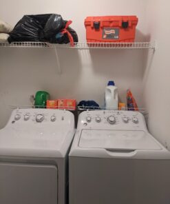 Household Essentials 05100 Rear Display Over-The-Washer Storage Shelf | Organize and Store Laundry Room Supplies | White 55 B1Eu7Ar5nAS