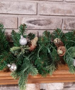 National Tree Company Pre-Lit Artificial Christmas Garland, Green, Carolina Pine, White Lights, Decorated with Pine Cones, Plug In, Christmas Collection, 9 Feet 100 Lights 20 B1F36YIxozS