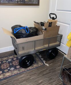 Gorilla Carts Heavy Duty Steel Dump Cart Garden Wagon w/Quick Release System, 1200 Pound Capacity, Removable Sides & Convertible Handle, Gray Finish 39 B1F4FHjiAcS