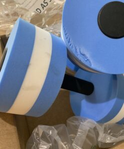 Lightweight Aquatic Exercise Dumbells - Set of 2 Foam - for Water Aerobics - By Trademark Innovations Blue 23 B1FJwhFrEtS