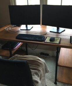 HOMELEGANCE Factory Metal Frame Writing Desk, Rustic Brown 34 B1FYhVf9YqS