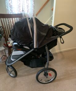 Graco FastAction Fold Jogger Travel System | Includes the FastAction Fold Jogging Stroller and SnugRide 35 Infant Car Seat, Gotham 57 B1FcZjKwxQS