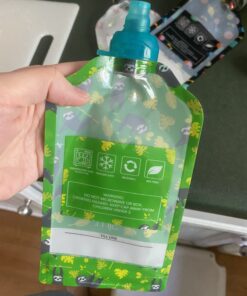 ChooMee SoftSip Food Pouch Top | Baby Led Weaning | No Spill Flow Control Valve, Protects Childs Mouth, 100% Silicone, BPA Free | 2CT Orange Aqua 60 B1Fr5n alCS