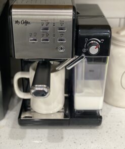 Mr. Coffee Espresso and Cappuccino Machine, Programmable Coffee Maker with Automatic Milk Frother and 19-Bar Pump, Stainless Steel 54 B1GP tX93S