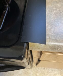 Stove Counter Gap Cover - Flexible Easy Clean Heat Resistant Wide & Long Gap Cap Fillers, Seals Spills Between Appliances, Furniture, Stovetop, Oven, Washer & Dryer, Set of 2 (Black, 21 Inches) 21'', Black 46 B1GXYYbPuKS