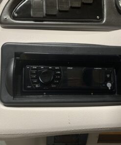 Pyle Bluetooth Marine Receiver Stereo - 12v Single DIN Style Boat In dash Radio Receiver System with Digital LCD, RCA, MP3, USB, SD, AM FM Radio - Remote Control, Wiring Harness - PLRMR27BTB (Black) 23 B1GyQBf7W3S