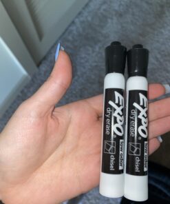 EXPO Low Odor Dry Erase Markers, Chisel Tip, Black, 2 Pack 20 B1HH01Sj3HS