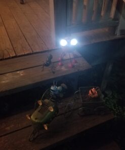 Smarty Gadgets - Metal Garden Art Decoration, Steel Red Ant Figurine with Solar Powered LED Lights for Yard, Patio, Lawn and Garden Decor and Ornament, Outdoor and Indoor Statue, 11" X 10" 35 B1HMjDLjyKS