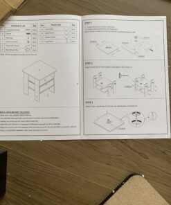 Furinno Andrey Set of 2 End / Side Table / Night Stand / Bedside Table with Bin Drawer, Espresso 2-Pack, Center Bin 31 B1IM7UsOFUS
