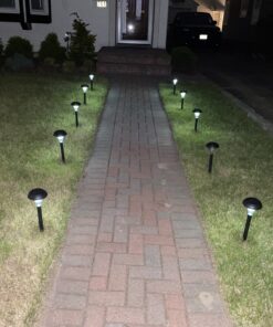 GardenBliss Best Solar Lights for Outdoor Pathway, 10 Brightest Light Set for Walkway, Patio, Path, Lawn, Garden, Yard Decor, Double Waterproof Seal, Large Led Landscape Outside Post Lighting Lamps Pack of 10 - White Light 45 B1IlnHm0HvS