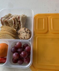 6 Pack - SimpleHouseware Color Reusable 3-Compartment Meal Prep Container Boxes (36 ounces) 6 Pack 47 B1Iyb1R3u2S