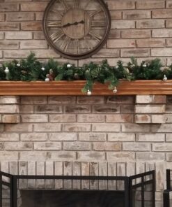 National Tree Company Pre-Lit Artificial Christmas Garland, Green, Carolina Pine, White Lights, Decorated with Pine Cones, Plug In, Christmas Collection, 9 Feet 100 Lights 21 B1JlQs3lBXS