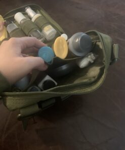 WYNEX Tactical Admin Molle Pouch, Medical EDC EMT Utility Bag Shell Design Attachment Pouches Hiking Belt Bags Army Green 35 B1K5rLf49rS