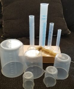 APLANET Plastic Graduated Cylinders and Beakers, 10ml, 25ml, 50ml, 100ml Cylinders with 50ml, 100ml, 250ml, 500ml, 1000ml Beakers and 1 Tube Brush, Ideal for Home and School Science Lab 39 B1KAZmnZWOS
