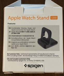 Spigen S350 Designed for Apple Watch Charger Stand Apple Watch Ultra 2/Apple Watch Ultra, Series 9/8/SE2/7/6/SE/5/4/3/2/1 49/45/44/42/41/40/38mm Durable TPU with Non-Slip Stable Base - Black 63 B1LMd2h9J4S