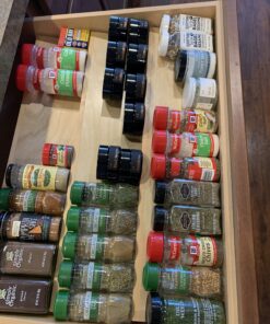 Rev-A-Shelf 22" 3 Tiered Seasoning Organizer, Trim-to-Fit Wooden Kitchen Draw and Cabinet Home Storage Insert, Pull Out Spice Rack, Maple, 4SDI-24 22 Inch 30 B1LVmEZvcOS