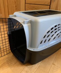 Petmate Two-Door Small Dog Kennel & Cat Kennel, Top Loading or Front Loading Pet Carrier, Made with Recycled Materials, 24 inches in Length For Pets up to 15 Pounds, Made in USA 24.1"L x 16.8"W x 14.5"H BLUE 20 B1Lu8EmJ7S