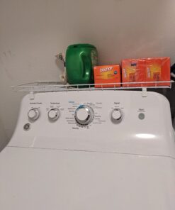 Household Essentials 05100 Rear Display Over-The-Washer Storage Shelf | Organize and Store Laundry Room Supplies | White 56 B1LuP5qFpUS