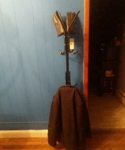 Free-Standing Coat Rack Metal Stand - Hall Tree Entry-Way Furniture Best for Hanging Up Jacket, Purse, Hand-Bag, Cloth, Hat, Winter Scarf Holder - Home or Office Floor Hanger 12-Hooks Organizer, Black 39 B1MLbUzNwS