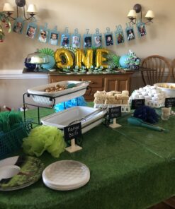 Beistle Grass Tablecover, 54” x 108” – Plastic Table Cloth, Football Party Decorations, Sports Themed Party Decor, Green Grass Tablecloth, Rectangular Table Cloth 17 B1MVSsd2odS