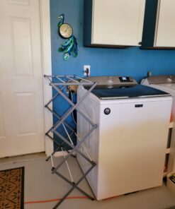 Honey-Can-Do Deluxe Metal Collapsible Clothes Drying Rack, 50 lbs, 29" x 14.2" x 42.1", White & Grey White and Grey 46 B1Map4UDIYS 2