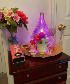 Porseme 280ml Essential Oil Diffuser, 3D Glass Aromatherapy Diffusor, Ultrasonic Cool Mist BPA Free Aroma Humidifier with Timer and Color Changing Function, Waterless Shut-Off for Home Office Room G2-280ml Rose Gold Aladdin Vase 24 B1NajlXFs1S