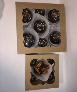 ONE MORE 9inch Brown Bakery Pie Boxes,Large Kraft Cookie Boxes with PVC Window Natural Disposable box 9x9x2.5inch,12 of Pack 61 B1NxG3cmqGS