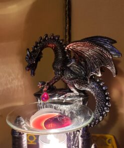 Mythical Winged Dragon Guarding Castle Electric Oil Warmer or Wax Tart Burner for Decorative Medieval & Gothic Decor Statues and Figurines As Aromatherapy Essential Scented Oil Gifts for Dragon Lovers 24 B1OEaVWGYiS
