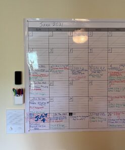 Dry Erase Monthly Extra Large White board Calendar for Wall, 38" by 50", Jumbo Laminated Erasable One Month Whiteboard Calendar, Huge Oversized Blank 30-Day Poster with Lines and Squares 31 B1P6J2RuBgS