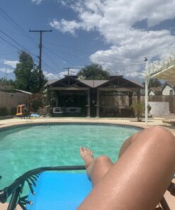 Best Choice Products Set of 2 Adjustable Steel Mesh Zero Gravity Lounge Chair Recliners w/Pillows and Cup Holder Trays, Light Blue 37 B1QvGdt6YS