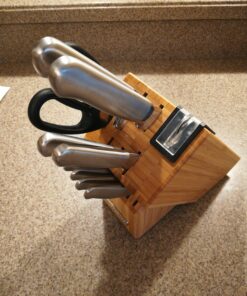 KitchenAid KKFSS14BO 14 Piece Classic Forged Series Brushed Stainless Steel Cutlery Set, Bamboo Wood 14 PC Classic Forged Cutlery Set 33 B1RZhjqi9yS