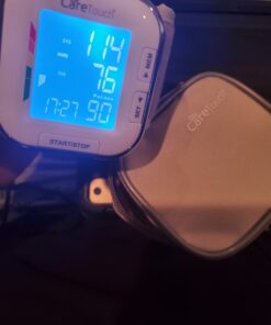 Care Touch Digital Wrist Blood Pressure Monitor, Wrist BP Cuff for Adults Size 5.5-8.5", Blood Pressure Monitors for Home Use, Automatic High Blood Pressure Machine with Batteries & Protective Pouch 35 B1RoRuOO7cS