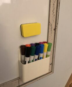 Tofun White Magnetic Marker Holder for Whiteboards,Magnetic Dry Eraser Organizer Mount,Fits 8 Dry-Erase Markers.Bonus 1 pcs Magnetic Whiteboard Eraser 26 B1RxyWzk gS