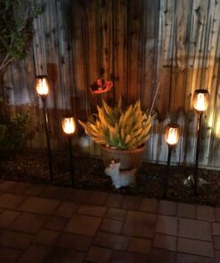 4PCs Solar Torch Lights Outdoor, 43 inch 96 LED, Waterproof Landscape Garden Pathway Light with Vivid Dancing Flickering Flames, with Auto On/Off Dusk to Dawn, for Christmas Lights Decoration 20 B1S3EIAGieS