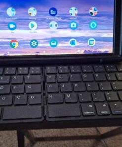 Samsers Foldable Bluetooth Keyboard - Portable Wireless Keyboard with Stand Holder, Rechargeable Full Size Ultra Slim Keyboard Compatible IOS Android Windows Smartphone Tablet and Laptop-Black Black 51 B1S7NAuYQS