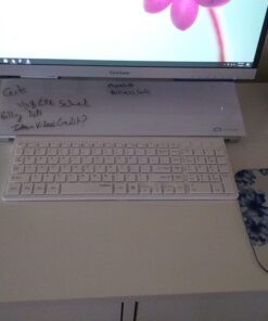 Quartet Glass Dry Erase White Board, Desktop Computer Pad for Notetaking, 18" x 6" Whiteboard, Clean Erase Surface with Storage, 1 Dry Erase Marker, White Surface (GDP186) 44 B1T1Qg5gT0S