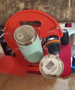 2 Tier Dish Drainer, By Home Basics (Red) Dish Rack For Kitchen Counter, With Cutlery Holder and Cup Slots Red 33 B1TIHdSqZ1S