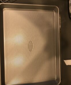 USA Pan Bakeware Half Sheet Baking Pan and Bakeable Nonstick and Cooling Rack Set, Metal Half Sheet Pan & Rack Set 33 B1TNlaw1S