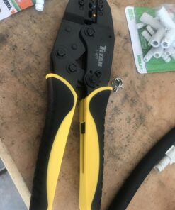 TITAN 11477 Ratcheting Wire Terminal Crimper Tool for Insulated Terminals, Fixed Jaw Crimper Fixed Jaw Crimper for Insulated Terminals 52 B1TVzWOnjjS
